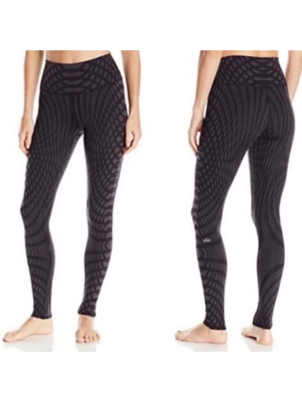 Alo Black Gray Full Length Leggings Size Small